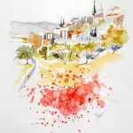 Bonnieux, aquarelle, Doro T, Provence